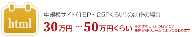 中規模サイト（15P～25Pくらい）の制作の場合