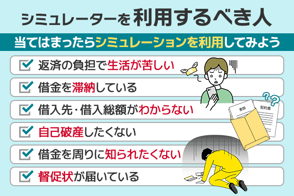 借金減額シミュレーターを利用すべき人の特徴