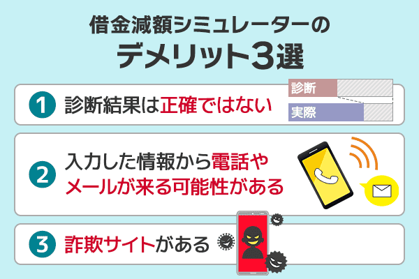 借金減額シミュレーターのデメリット3選