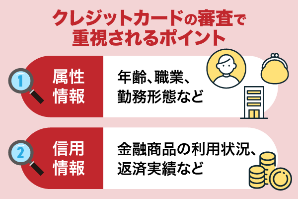 クレジットカードの審査で重視されるポイントを解説している画像